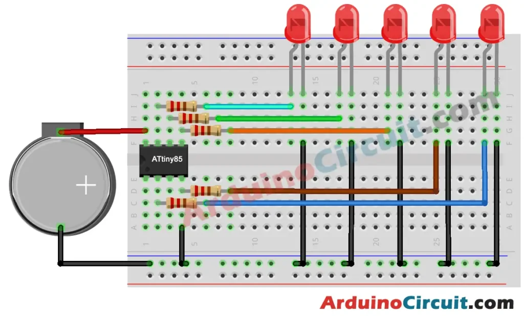 ATTiny85 Arduino programming - projects example